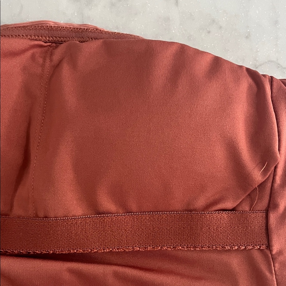Simons Rusty Rose High-Waist Ruched Bikini Bottom - Picture 5 of 6